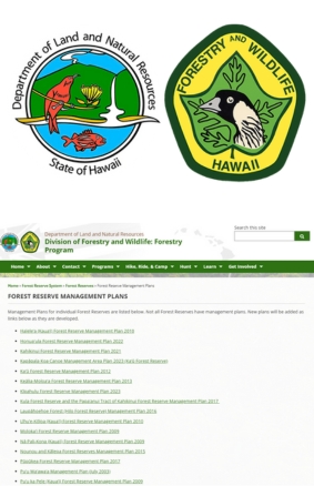 Forest Reserve Management Plans Division of Forestry and Wildlife Forestry Program