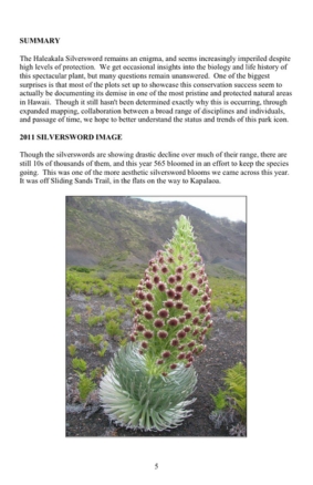 Starr Environmental - 2011 Annual Silversword Census Update